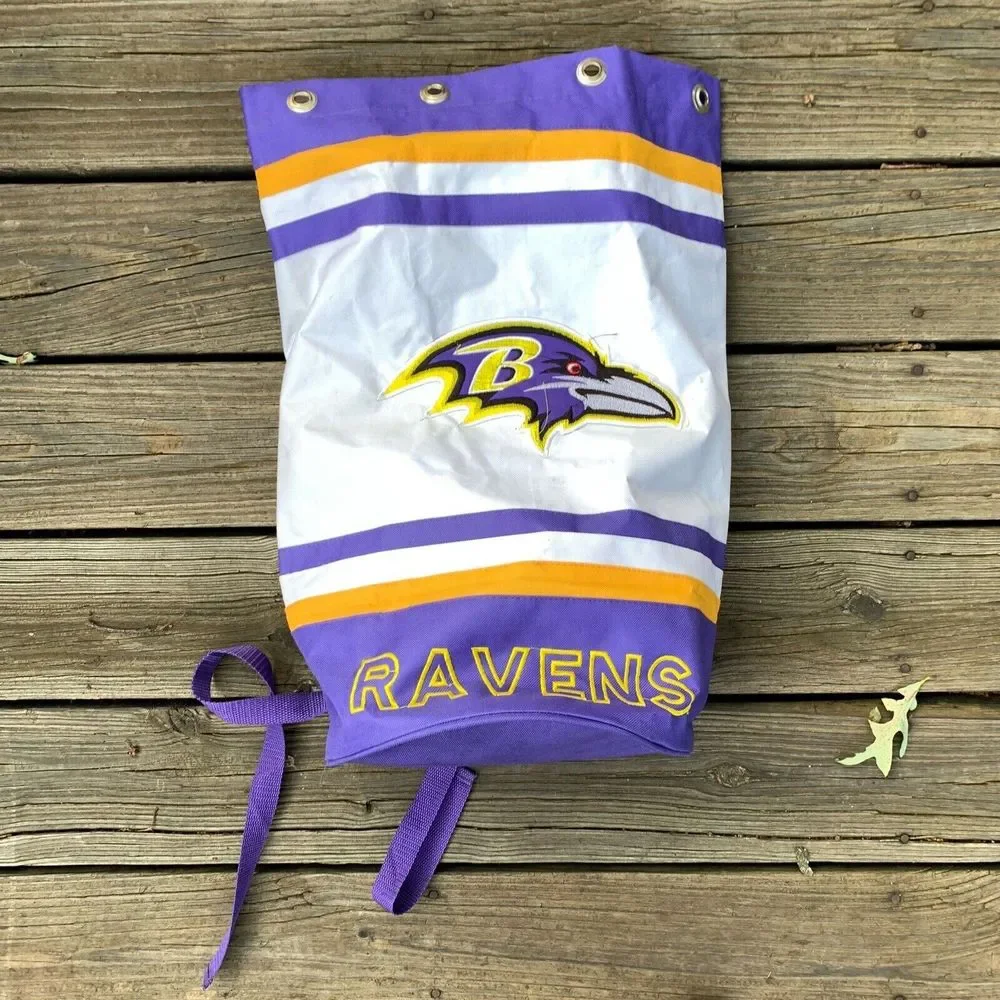 Baltimore‎ Ravens Bag Backpack Gym Bag NO DRAWSTRING Canvas Embroidered NFL